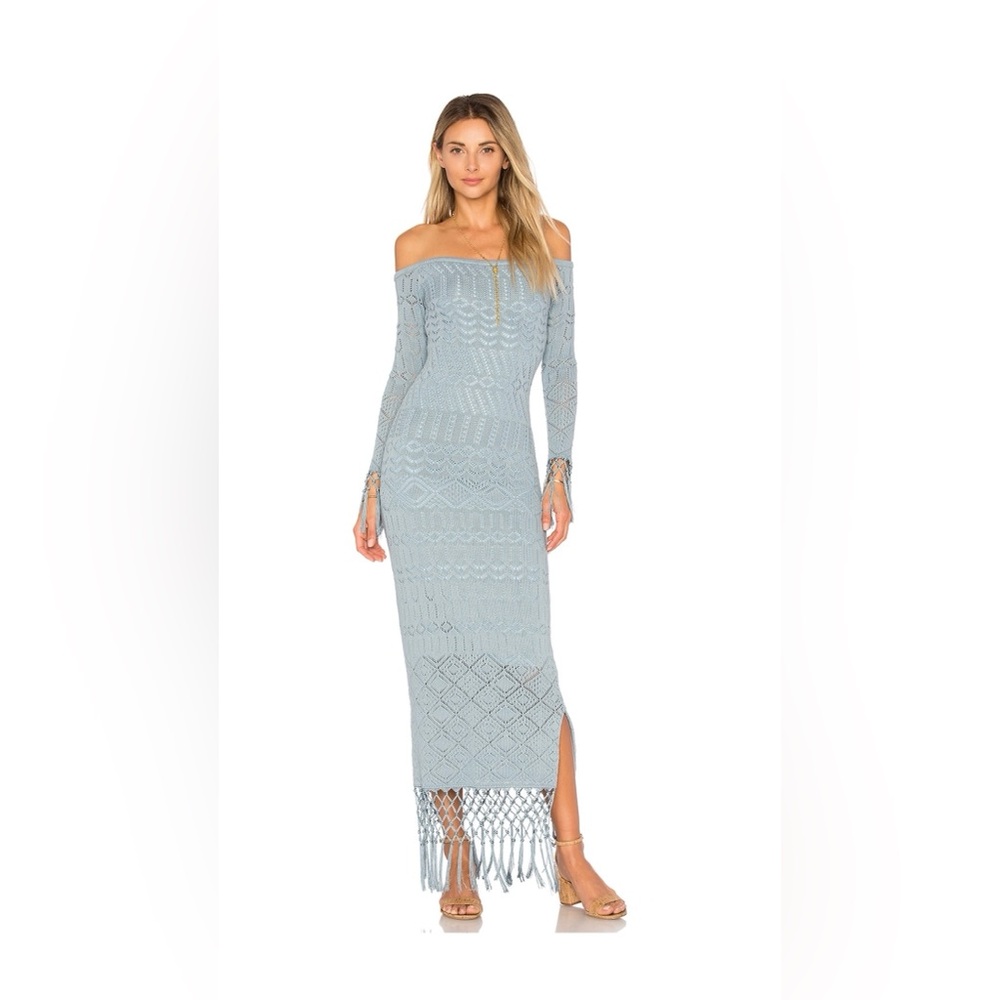 House of Harlow x Revolve Rose Dress - Dusty Blue | M